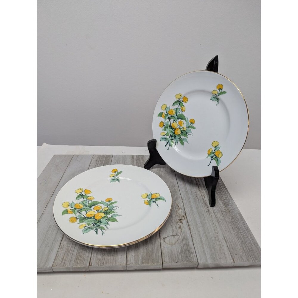 Crown Sterling Fine Bone China Floral Bowl Sussex Mum Salad Plates 8 1/4" Set 3